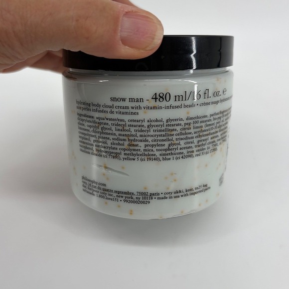 Philosophy Snow Man Hydrating Body Cloud Cream 16oz Vitamin Infused Beads - Picture 3 of 3